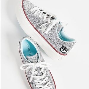 Converse x Chiara Ferragni silver glitter sneakers
